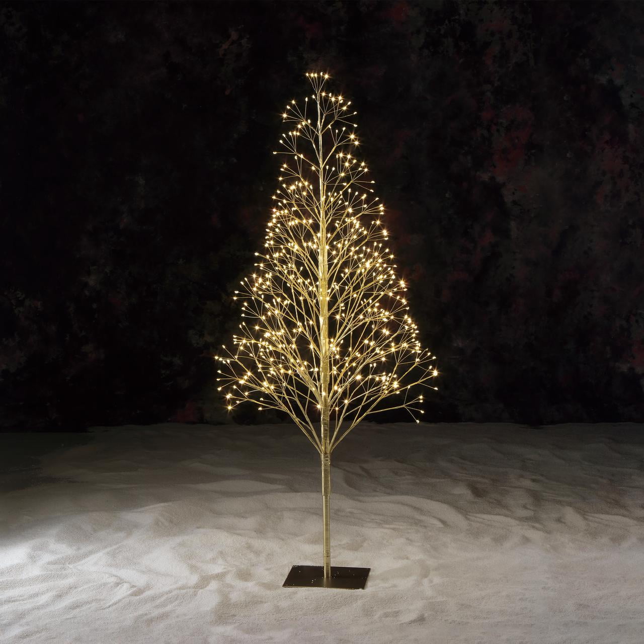 4' Pre-Lit Starburst Gold Artificial Christmas Tree with 500 Warm White Twinkling LED Lights, by Holiday Time