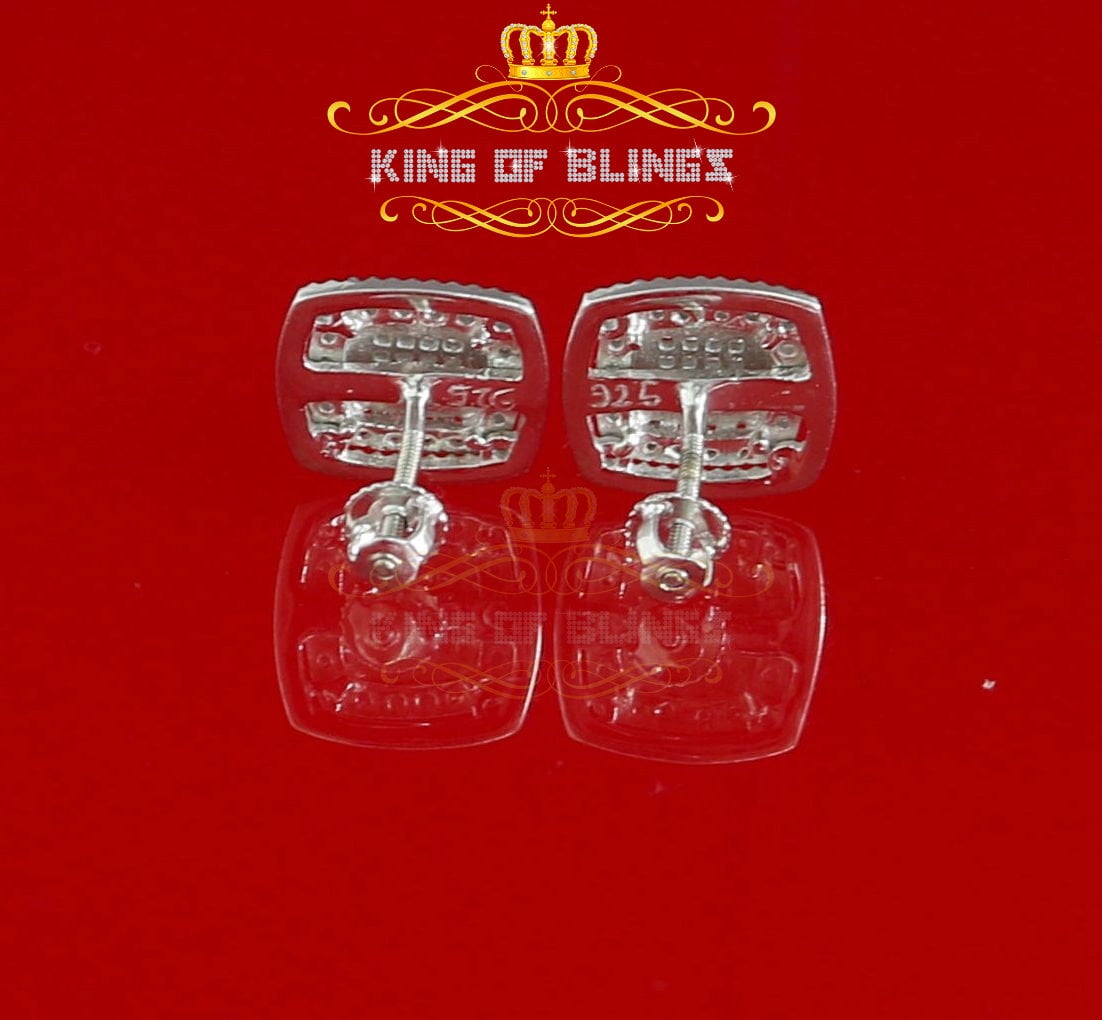 King of Bling's 0.55ct Diamond Sterling Silver Hip Hop White Stud Earring For Men's / Women's
