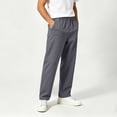 thumbnail image 4 of BADHUB Mens Chino Pants Straight Fit Drawstring Pant Lightweight Flat Front Loose Fit Trousers with Pockets Gray M, 4 of 7
