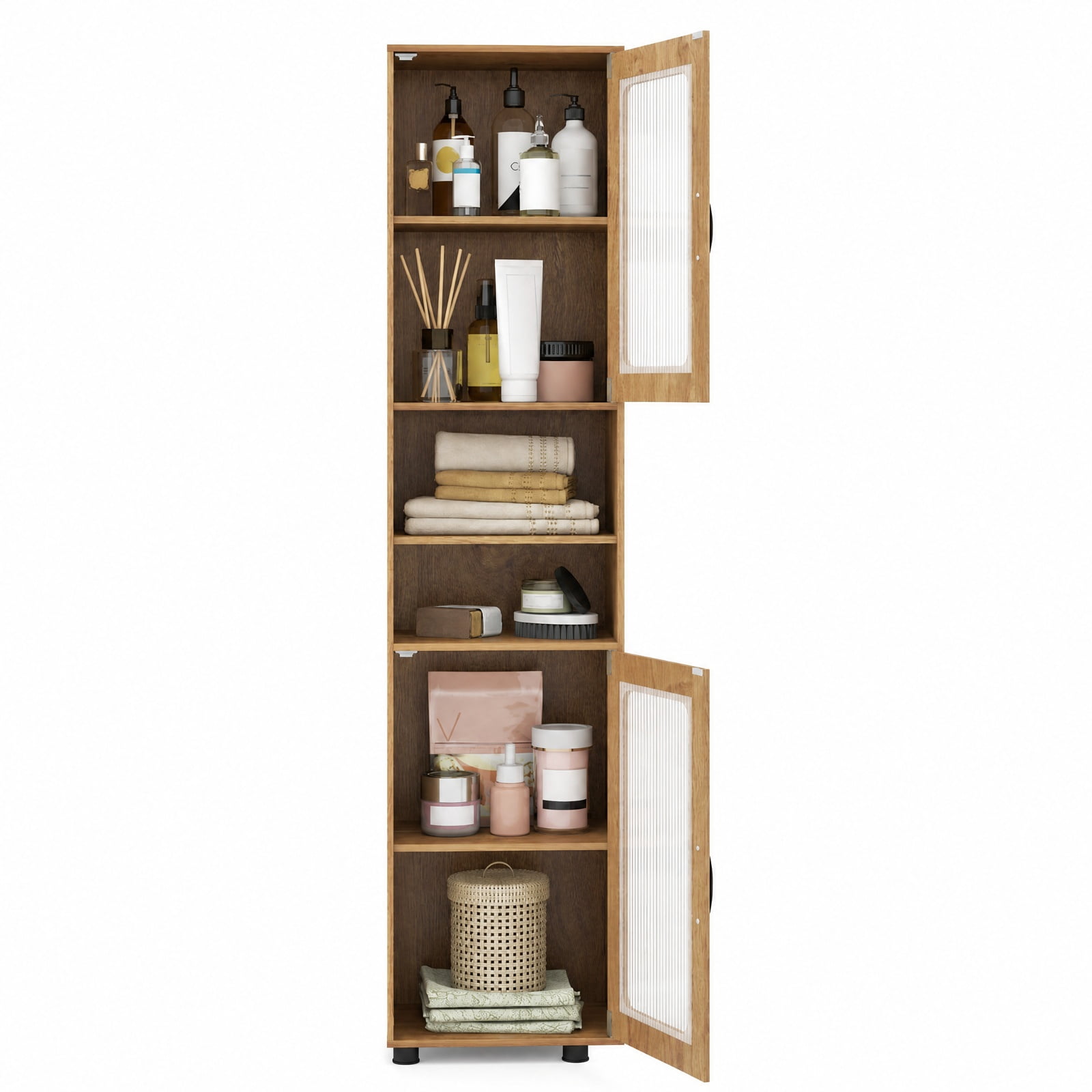Vebreda Freestanding Bathroom Storage Cabinet, Tall Bathroom Storage Cabinet 67 Inches Freestanding Storage Organizer, Flexible Storage Options