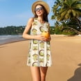 thumbnail image 3 of Vsdgher Robes d'Été Imprimé Grenouilles pour Femmes Robe de Plage Décontractée Col en U Sans Manches Robe d'Été Ample avec Poche, 3 of 7