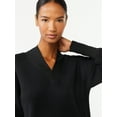 thumbnail image 2 of Scoop Women's and Women's Plus Ultimate Scubaknit V Neck Sweatshirt, Sizes XS-4X, 2 of 4