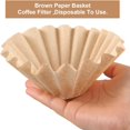 thumbnail image 4 of Filtros de café POWKOL de 200 unidades, filtros de cesta para cafeteras, papel de filtro desechable, natural sin blanquear (marrón, 8-12 tazas), 4 of 6