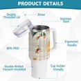 thumbnail image 4 of Flowers and Butterflies 40 oz Tumbler with Handle Insulated&nbsp;Travel Mug&nbsp;Lid Straw Leak Proof Steel Vacuum Water Bottles Glasses Fits in Car Cup Holder, 4 of 7