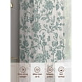 thumbnail image 3 of Farmhouse Sheer Curtains for Living Room Bedroom Teal Blue Green Vintage Flower Leaf Plant Sheer Curtains 63 Inch Long 2 Panels Set Light Filtering Curtain Window Treatments Drapes for Dining Room, 3 of 6