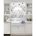 thumbnail image 3 of Spring Floral Swag Kitchen Curtains Sets for Windows 24 Inch Length, Summer Pastoral Butterfly Watercolor Short Window Curtain Panels Swags Valances and Tiers 3 Piece Set for Cafe/Dining Room, 3 of 5