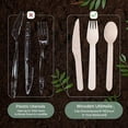 thumbnail image 4 of Birch Wood Cutlery Set – Includes 100 Forks, 100 Spoons, And 100 Knives (300 Pieces Total). Made From 100% Natural, Compostable Materials, 4 of 6