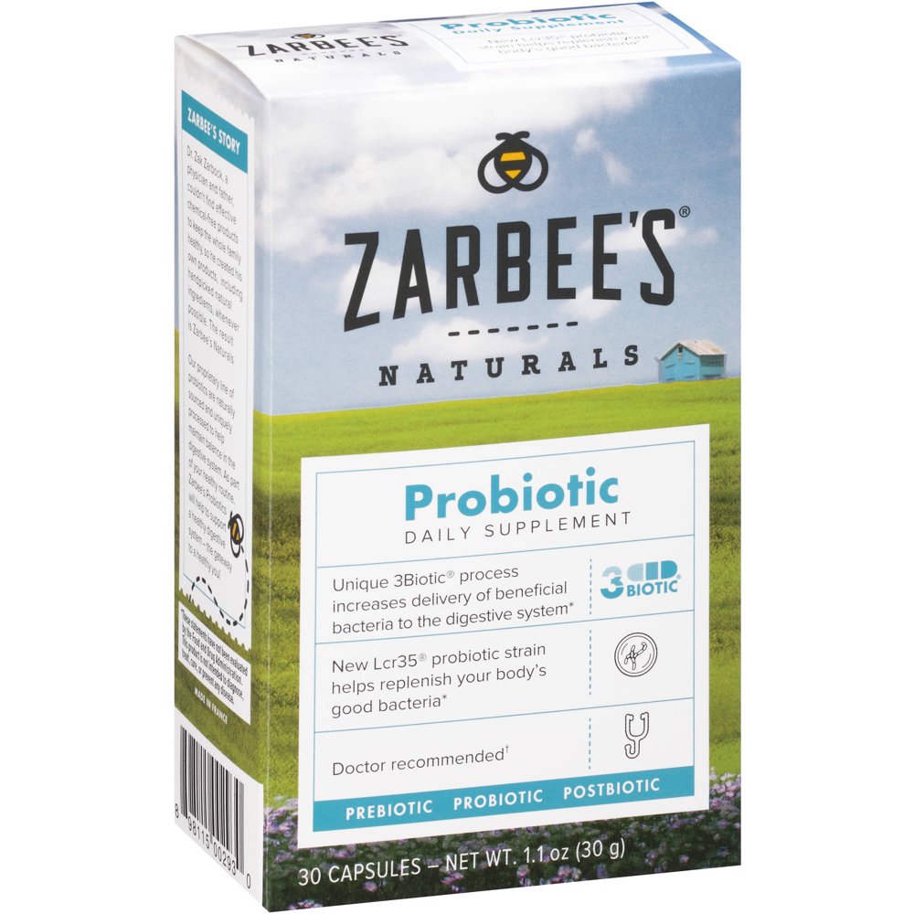 Zarbee's Naturals Probiotic Daily Supplement Capsules, 30 count