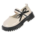 thumbnail image 2 of hengsof Teen Girls School Shoes Solid Black Patent Leather Slip On Flats with Buckle Classic Comfortable Dress Shoes Cute Soft Sole Shoes, 2 of 8