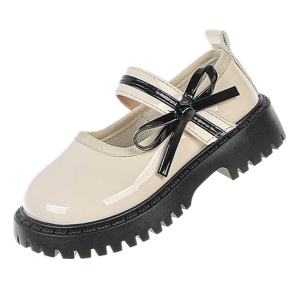 Chunky Girls Kids Mary Janes Non Slip Rubber Outsole Dress Shoes Platform Patent Leather Wedding Party Shoe