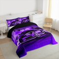 thumbnail image 3 of Manfei Speed Racing Car Queen Comforter Set 3 Pieces for Teen Boys Men, Purple Sports Car Bedding Sets, Race Car Game Bedding Comforter Set, Microfiber Bedroom Decor, 3 of 8