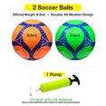 thumbnail image 4 of Xcello Sports Soccer Ball Size 3, Assorted Colors Kids' Soccer Ball with Pump, Sports Balls Official Match Size and Weight, Orange, Green, and Navy, Pack of 2, 4 of 8