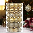 thumbnail image 5 of HCBY 36Pcs Solid Electroplated Christmas Ball For Xmas Tree Festives Stylish Holidays Home Decorations Gift idea(Gold,2.36"), 5 of 7