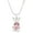 Pink, variant on Bunny Rabbit Pendant Necklace Multicolor Rhinestone Crystal Rhodium Plated 17 Inch Snake Chain J0263-MT