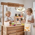 thumbnail image 4 of Juego de comida de madera Toyssa con estante de supermercado, más de 40 piezas, 4 of 8