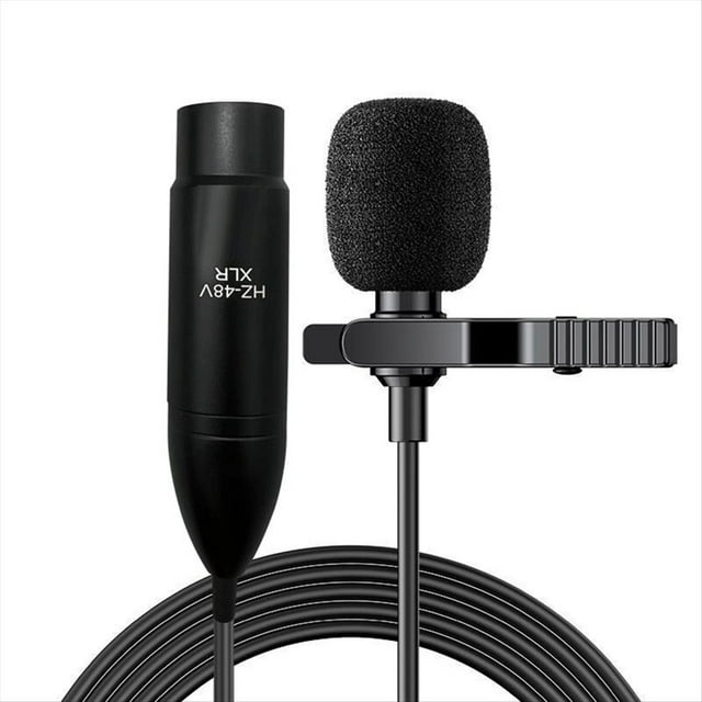 Mini Micrófono Lavalier Live con Cable HD de 48 V y Conector XLR de 3 Pines. Dispositivo de Grabación para Grabación con Tarjeta de Sonido y Transmisión en .