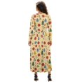 thumbnail image 2 of Tutolipy Flower Printed Midi Dresses for Women V Neck A Line Dress Long Sleeve Dresses Empire Waist Dress with Pockets, S, 2 of 7