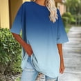 thumbnail image 4 of cfhntfmh Hauts Grande Taille pour Femmes Été Tunique Ample à Col Rond Blouse à Manches Courtes Basique Tendance T-Shirts Dégradés, 4 of 7