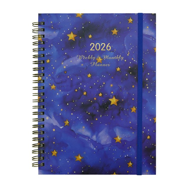 BKBP 2026 Planificateur Hebdomadaire Relié Format A5, avec Fermeture Élastique, Pages de Disposition Hebdomadaires Mensuelles, Outil de Planification pour Tâches Quotidiennes, Organisateur Annuel avec Couverture Durable
