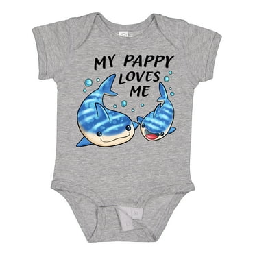 Inktastic My Pappy Loves Me- whale shark Boys or Girls Baby Bodysuit