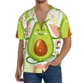 thumbnail image 7 of Lsque Avocado Keep Calm print Men's Cuban Collar Short Sleeve Shirt Summer Beachwear Casual Button Down Fashionable Vacation Leisure Shirt-Medium, 7 of 7