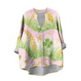 thumbnail image 4 of QASIEATN Women's Shirts 3/4 Sleeve Womens Tops Butterfly Casual Shirts Blouse Tops for Women, 4 of 5