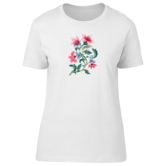 Beautiful Decorative Pink Flower Tee Women's -Image by Shutterstock