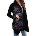 thumbnail image 7 of Kilaqueen Oversized Cardigans for Women Halloween Pumpkin Bat Print Casual Long Sleeve Open Front Knitted Sweater Cardigans Halloween Costumes, 7 of 7