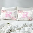 thumbnail image 3 of Erosebridal Ensemble de Draps-Housses Roses pour Filles, Drap-Housse avec Initiale R, Décor de Dessin Animé 2 Pcs, 3 of 6