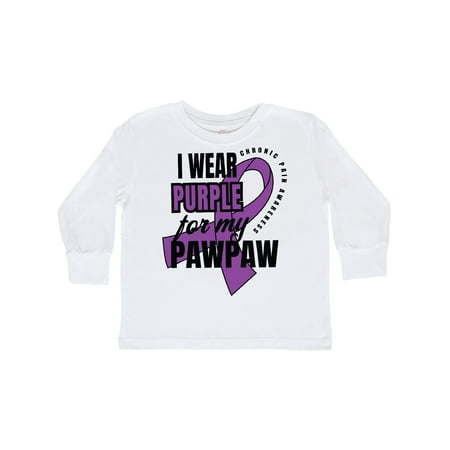 

Inktastic Chronic Pain I Wear Purple For My Pawpaw Gift Toddler Boy or Toddler Girl Long Sleeve T-Shirt