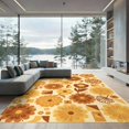 thumbnail image 2 of ODIKA 6'x9' Ultra-Soft Area Rug, Orange Century Mid Stylized Petal Shapes Terracotta Arrangement None Washable, Bare feet friendly, Silk-Touch for Guest Room, Bedroom, 2 of 7