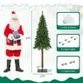thumbnail image 4 of Costway 6 FT Pre-Lit Slim Pencil Christmas Tree 442 Branch Tips 175 Incandescent Lights, 4 of 10