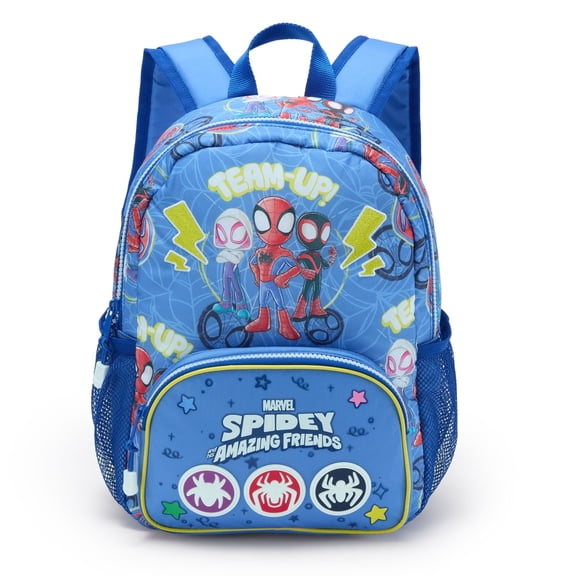 Disney Store Official Spidey and His Amazing Friends Backpack - Kids Backpack with Embroidered Accents, Adjustable Straps, Zip Compartments, Mesh Pockets, Spider-Man Screen Art - Water Resistant