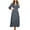 Navy Blue, variant on Avamo Floral Casual High Waist Long Sleeve Maxi Dress, L (Women's)