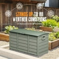 thumbnail image 4 of SUNCROWN Outdoor 75 Gallon Storage Deck Box, Weatherproof Woodgrain Patio Storage Box for Balcony, Garden, Backyard (Green), 4 of 7