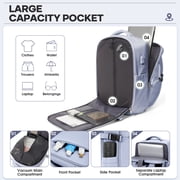 Vacpack Backpack with Vacuum Seal Travel Backpack Men, Vacuum Compression Backpack with Portable Air Pump, Vacuum Seal Carry on Backpack for Airplanes Women Laptop Airback Vac Pack Daypack Purple