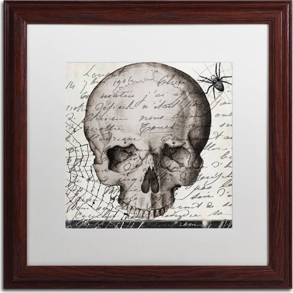 Trademark Fine Art "Halloween Skull" Canvas Art by Color Bakery, White Matte, Wood Frame