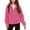 Hot Pink, variant on Girls Sherpa Fleece Jacket Full Zip Long Sleeve Stand Collar Outerwear Soft Fluffy Warm Casual Winter Coat for Kids
