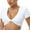 White, variant on Women Light Support Deep V Neck Twisted Backless Yoga Sports Bra Gym Workout Crop Tank Tops