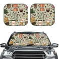 thumbnail image 2 of Yiaed Coffee Makers Macaroons Chocolate Print Car Front Windshield Sun Shade,Foldable Anti-UV Car Sunshade for Front Window for Most Vehicles-Large, 2 of 5