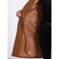 thumbnail image 5 of Abrigo de invierno INSPIRE CHIC para mujer, con solapa de muesca, abrigo de longitud media, de un solo botón, tipo pea, color marrón, 5 of 5