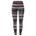 thumbnail image 4 of KHONTS Women's Christmas Printed Pants Festive Holiday Leggings Soft Stretch High Waist Daily Wear Bottoms Navy M, 4 of 4