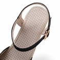thumbnail image 6 of Women Espadrilles Wedge Sandals Closed Pointed Toe Casual Walking Sandal Ladies Slingback Ankle Strap Low Heel Shoes Black 6, 6 of 7
