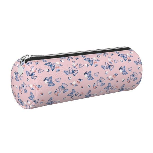 Disketp Butterfly Estuche Organizador de Lápices de Cuero, Estuche de Oficina con Cremallera para Bolígrafo y Lápiz