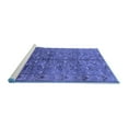 thumbnail image 2 of Ahgly Company Machine Washable Indoor Round Oriental Blue Industrial Area Rugs, 6' Round, 2 of 4