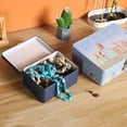 thumbnail image 6 of Convenient Durable Large Capacity Household with Lock Key Jewelry Metal Box Empty Box Tinplate Box Desktop Storage Case F, 6 of 8