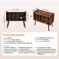 thumbnail image 6 of KFFKFF Vinyl Player Stand, Accommodates 220 Album Collection, Retro Record Storage Cabinet with Detachable Shelves, Adjustable Height Turntable Table for Lounge, Bedroom in a Brown Finish, 6 of 9