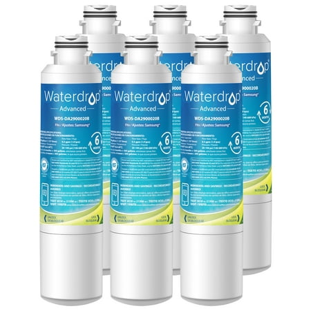 Waterdrop NSF 53&42 Certified DA29-00020B Refrigerator Water Filter, Compatible with Samsung DA29-00020B, DA29-00020A, HAF-CIN/EXP, 46-9101, Pack of 6