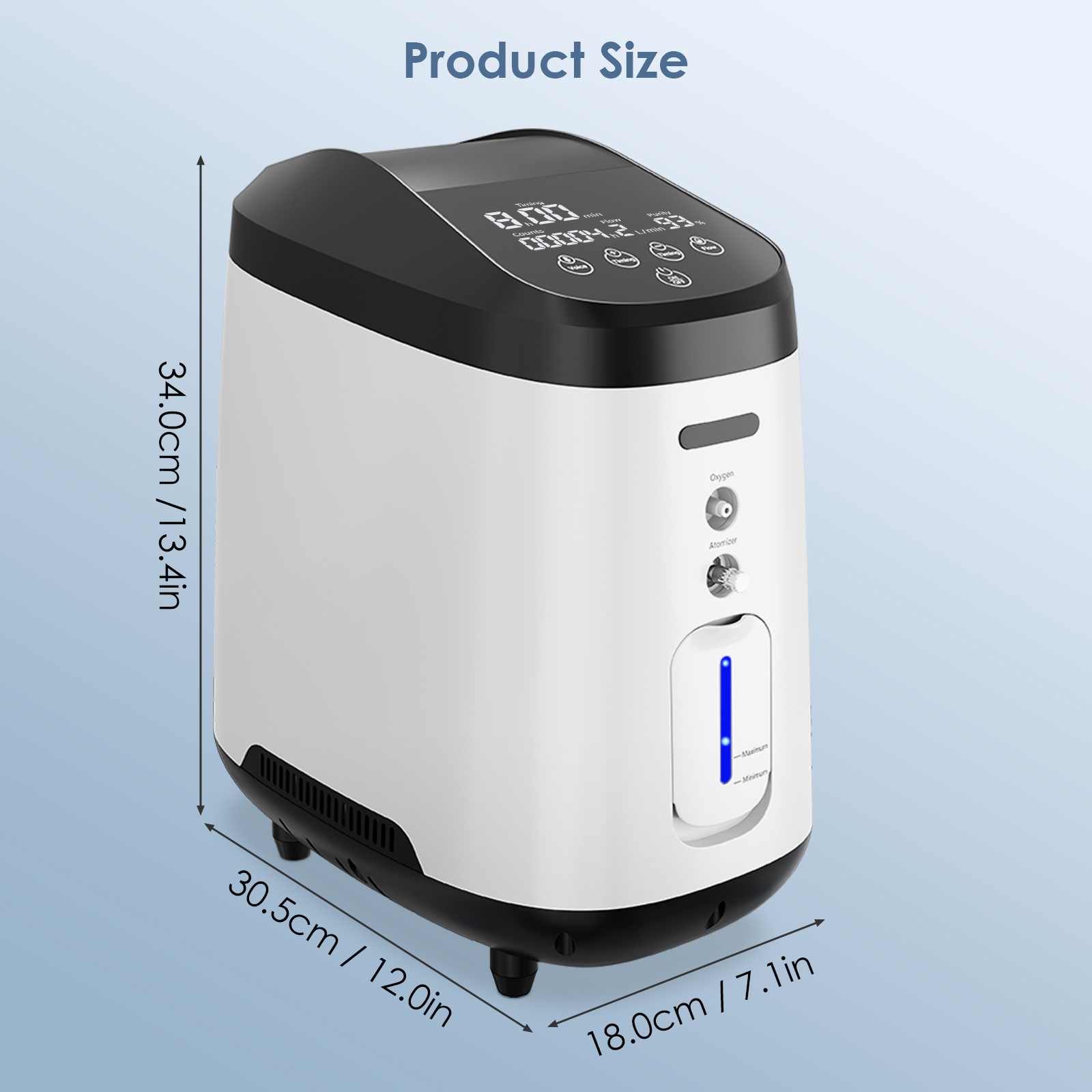 1-9LOxygen&generator Tube &filters 𝗐𝗂th Accessories-(24Hrs) Quiet(All-Age Use) Concentrator de oxigeno for home use,12𝑙𝑏𝑠 Lightwei H206