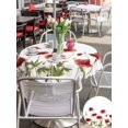 thumbnail image 6 of Outdoor Tablecloth with Umbrella Hole Zipper Red Spring Floral Round Tablecloth 54" Waterproof Outside Table Cloth Farmhouse Flowers Elegant Pastoral Patio Table Cover Tablecloths for Picnic Party, 6 of 8